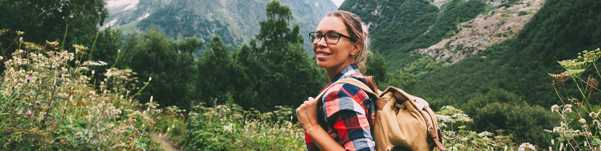 woman hiking